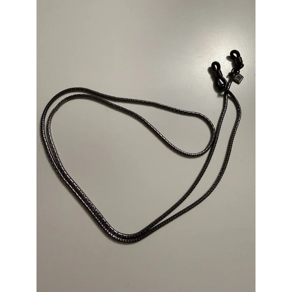 Vintage Eyeglass Chain Liquid Gunmetal Minimalist Sleek Classic CMC